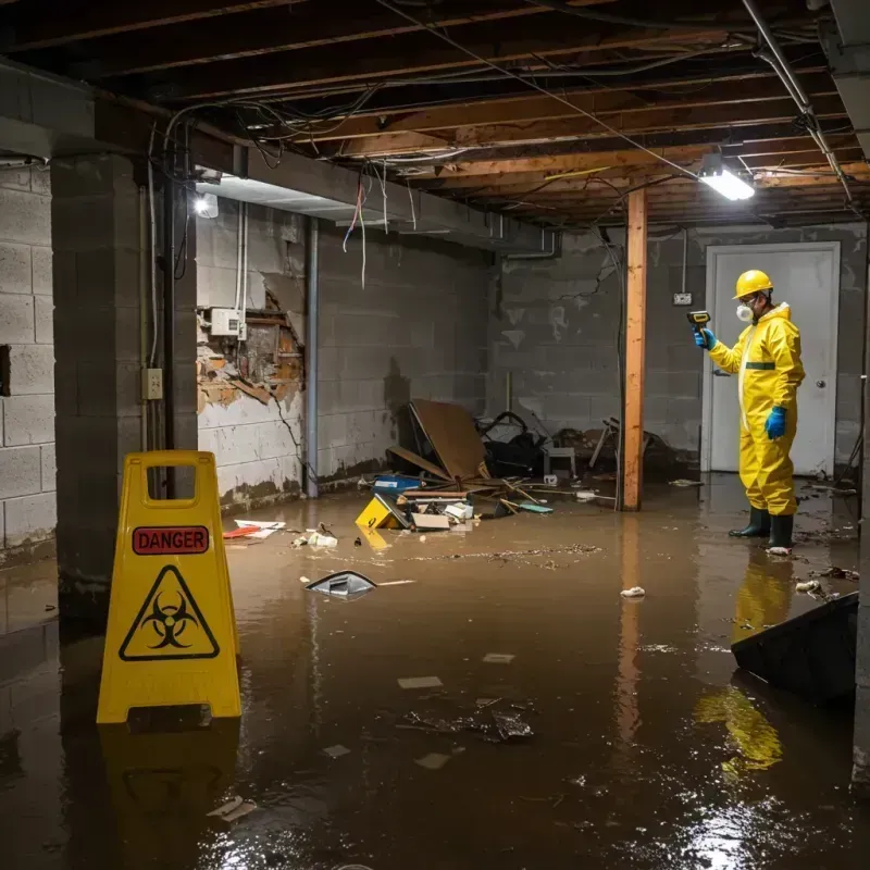 Flooded Basement Electrical Hazard in Beechwood Trails, OH Property